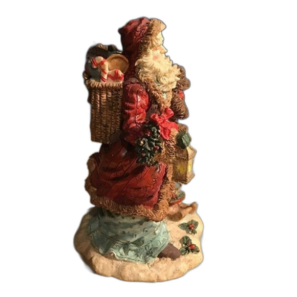 Vintage JC Penney Christmas Santa Claus Figurine Polyresin 5" Toys Sled - Picture 4 of 5